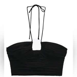 Zara Black Ruched Crop Top